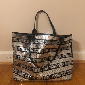 Victoria’s Secret sequin tote & matching wristlet